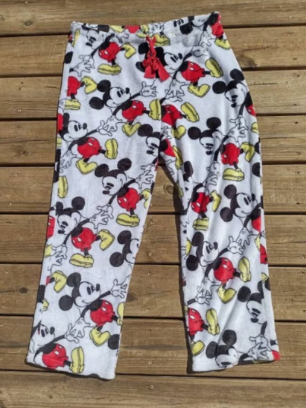 XL Adults Disney Mickey Mouse Fuzzy Lounge Pants Cartoon Soft
